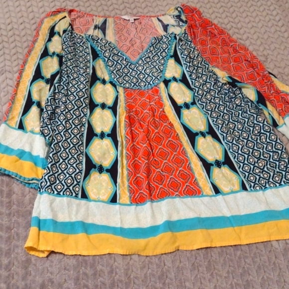 crown & ivy Tops - crown & ivy, Blouse, 1X, Fun, Summer Colors